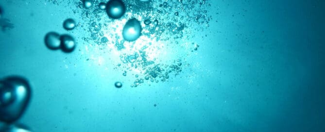 underwater shot with bubbles