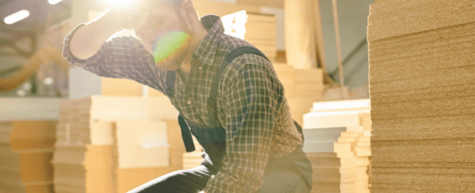 warehouse worker in a hot environment