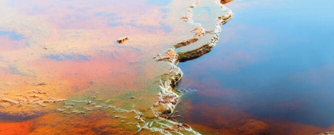 toxic film on body of water